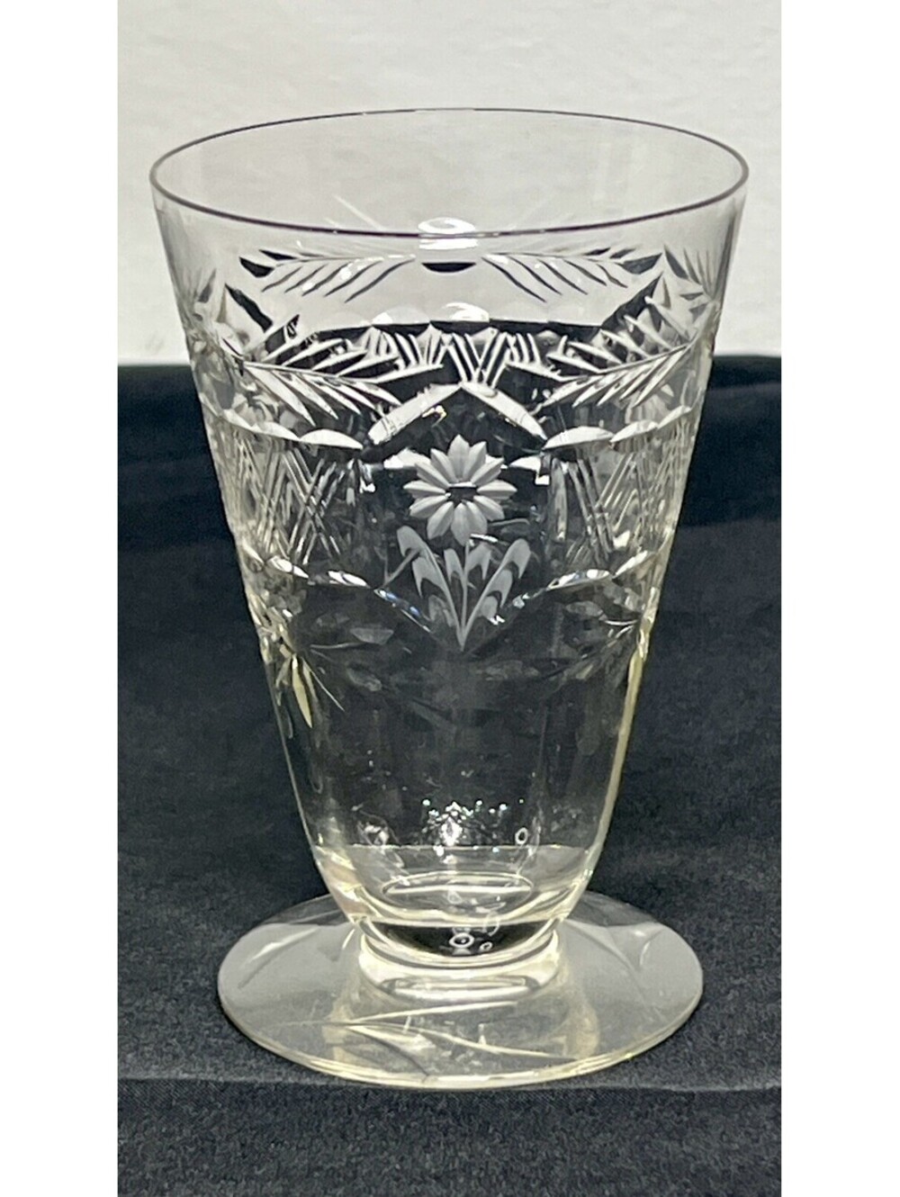 3 Rock Sharpe Crystal Parfait Footed Glasses Excellent Condition